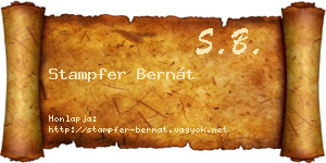 Stampfer Bernát névjegykártya